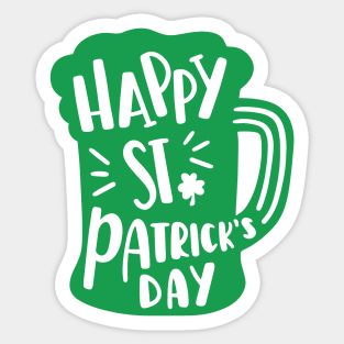 Happy St Patrick's Day Festive Beer Mug Sticker